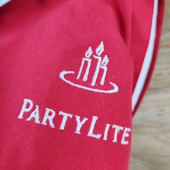 💜PartyLite Red Lightweight Belted Trench Jacket Medium - Picture 5 of 13